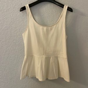 Express sleeveless tank in beige with neon zipper